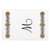 Formele Floral met Gold Custom Monogram Magnet Magneet (Horizontaal)