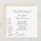 Formele Floral Vourish Wedding Uitnodiging (Voorkant / Achterkant)