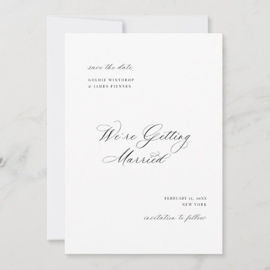 Formele foto save the date trouwkaart (Voorkant)