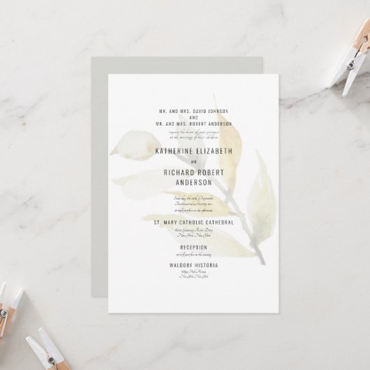 Formele gedempte sloop beide ouders uitnodiging (Voorkant / Achterkant in situ)