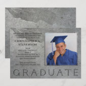 Formele gegraveerde steen Afstuderen Fotoaankondig Aankondiging (Voorkant / Achterkant)