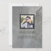 Formele gegraveerde steen twee foto afstuderen aankondiging (Achterkant)