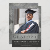 Formele gegraveerde Steenkonfoto Afstuderen Aankon (Voorkant / Achterkant)