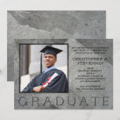 Formele gegraveerde Steenkonfoto-Afstuderen Aankondiging (Voorkant / Achterkant)