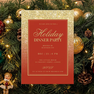 Formele Gouden Glam FAUX Glitter Kerst Eettafel Ro Kaart