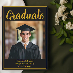 Formele Gouden Zwart Afstuderen Foto Afstuderen Ma