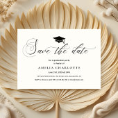 Formele Graduation Party Zwart Wit Save The Date Kaart