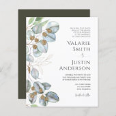 Formele Greenery Eucalyptus Sage Wedding Invitatio (Voorkant / Achterkant)