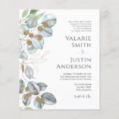 Formele Greenery Eucalyptus Sage Wedding Invitatio (Voorkant)