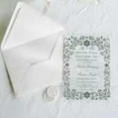 Formele groene bloemige bruiloft acryl uitnodigingen