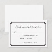 Formele Huwelijksuitnodiging RSVP-kaart RSVP Kaartje (Voorkant / Achterkant)