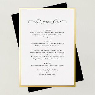 Formele kalligrafie Gold Foil Lijst Wedding Menu Folie Uitnodiging