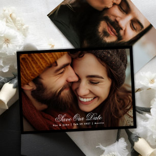 Formele kalligrafie twee foto save the date