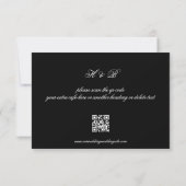 Formele Kalligrafie Zwart QR CODE Bruiloft RSVP Ka Kaart (Achterkant)