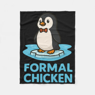 Formele Kip Grappige Pinguïn Op Ijs Dier Grap Pun Fleece Deken