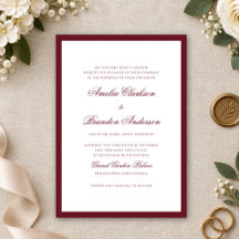 Formele Klassieke Diepe Burgundy Rand Script Bruil