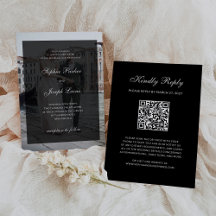Formele Klassieke Donkere Overlay QR-code Foto Bru