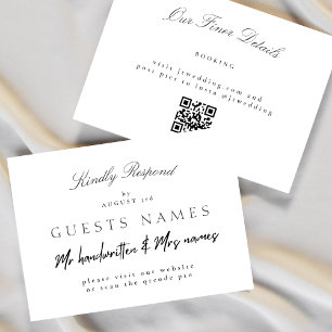 Formele Klassieke Elegante Huwelijk QR CODE DETAIL Notitiekaartje