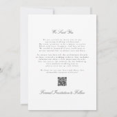 Formele Klassieke Elegante Namen Foto QR Code Save The Date (Achterkant)