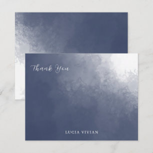 Formele Klassieke Marine Blauwe Rook Blank Bedankkaart