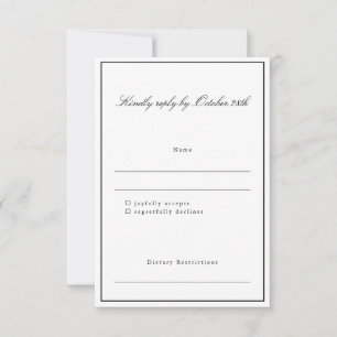 Formele klassieke rand handschrift elegant huwelij RSVP kaartje