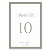 Formele klassieke Sage Green Border Script Wedding Kaart (Achterkant)