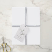 Formele klassieke Sage Green Monogram Script Weddi Cadeaulabel (Met Touw)