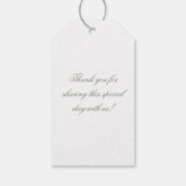 Formele klassieke Sage Green Monogram Script Weddi Cadeaulabel (Achterkant)