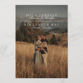 Formele Klassieke Sage Groene Namen Foto QR Code Save The Date (Voorkant)