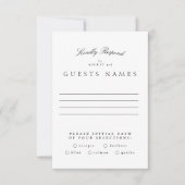 Formele Klassieke Zwart Wit Kalligrafie Bruiloft RSVP Kaartje (Voorkant)