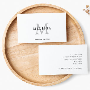 Formele Klassieke Zwart-wit Monogram Typografie Visitekaartje