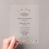 Formele kleurrijke bloemenbruiloft acryl uitnodigingen (Insitu (Draagbaar))