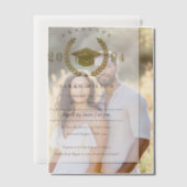 Formele Laurel Krans Goud Graduation Cap Party Vellum Uitnodigingen (Offset (Koppel))