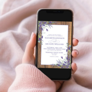 Formele lavender Eucalyptus Wood Script Weddenscha Kaart