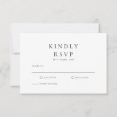 Formele minimale bruiloft RSVP kaartje (Voorkant)