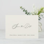 Formele minimalist Save the Date Wedding Kaart (Staand voorkant)