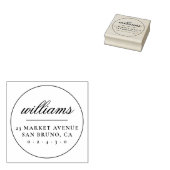 Formele minimalistische familienaam rond retour ad rubberstempel (Gestempeld)