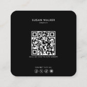 Formele minimalistische zwart-wit makelaar vierkante visitekaartje (Achterkant)