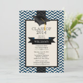 Formele moderne Chevron Graduation Party Kaart (Staand voorkant)