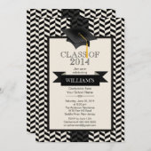 Formele moderne Chevron Graduation Party Kaart (Voorkant / Achterkant)