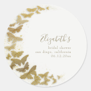 Formele moderne traditie boho Gold Butterfly Brida Ronde Sticker