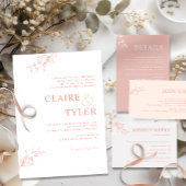 Formele Moderne Typografie Blush Roze, Perzik Brui Kaart