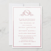 Formele Monogram Burgundy Waterverf Wedding Kaart (Voorkant)