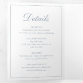 Formele monogram Foto Dusty Blue Elegant Wedding Drieluik Uitnodiging (Binnenzijde eerst)