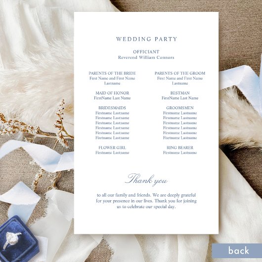 Formele Monogrammed Dusty Blue Wedding-programma