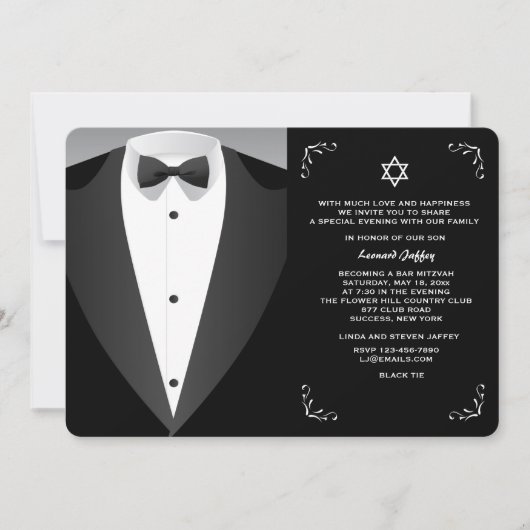 Formele Occasion Bar Mitzvah Uitnodiging (Voorkant)