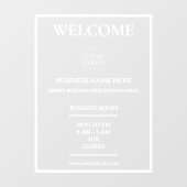 Formele openingsuren van professionele winkel met  raamsticker (Vel)