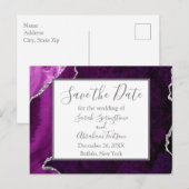 Formele Paarse Agaat Sla de Datum Briefkaarten op (Voorkant / Achterkant)