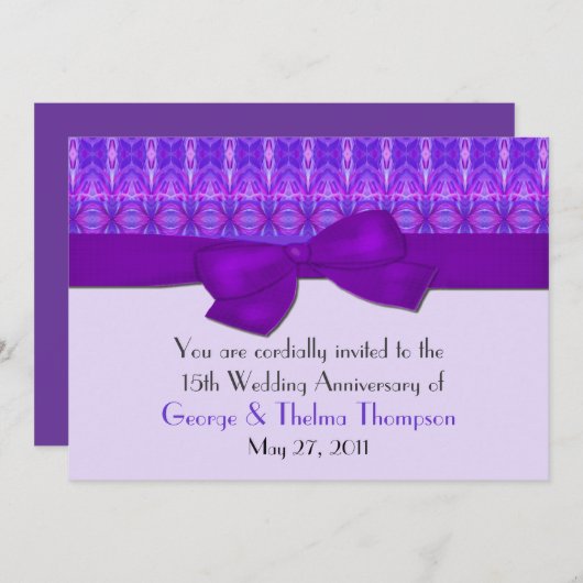 Formele Paarse uitnodiging tot Jubileum (Voorkant / Achterkant)
