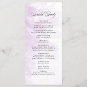 Formele Paarse Waterverf Wedding Programme Programma (Achterkant)